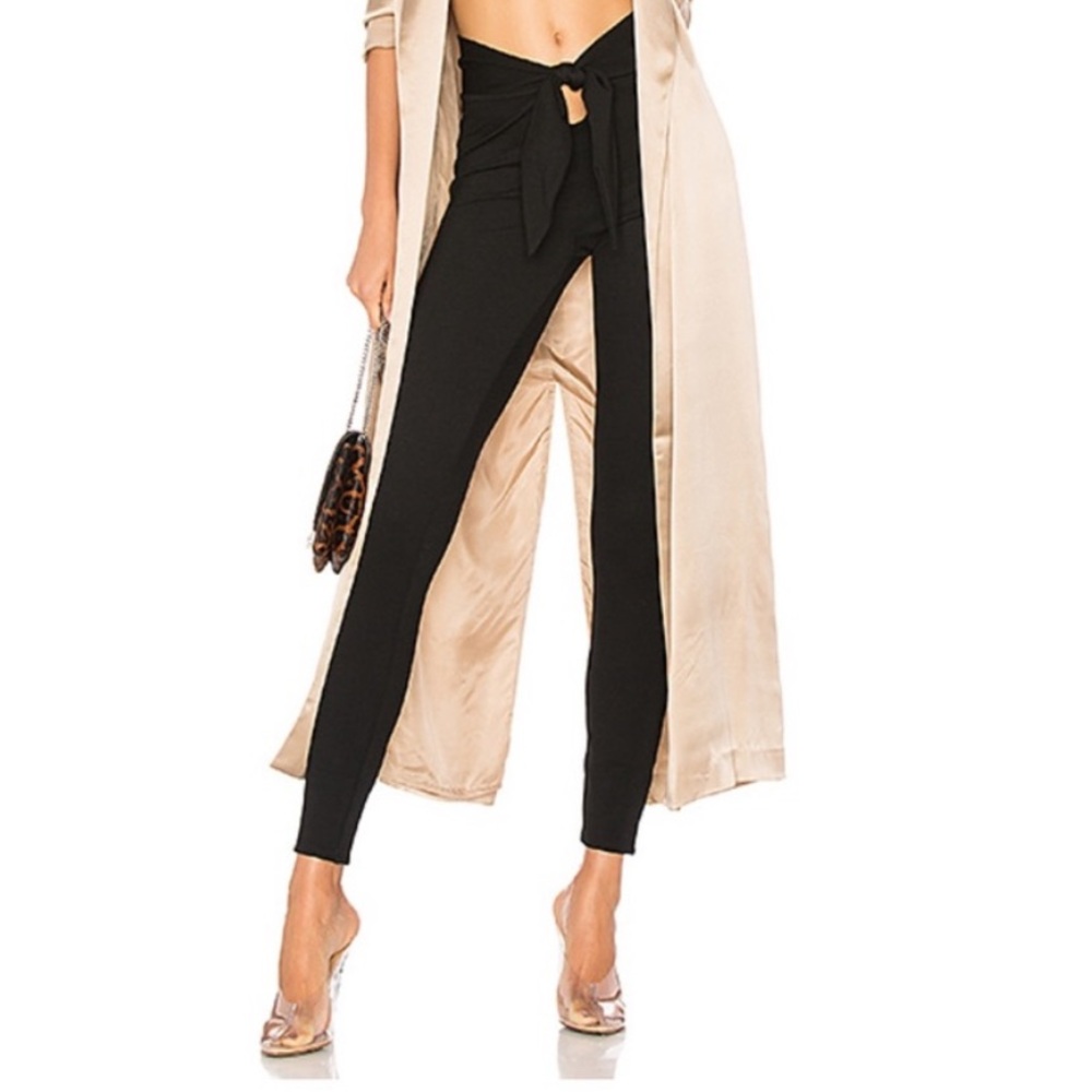 LPA black front tie leggings